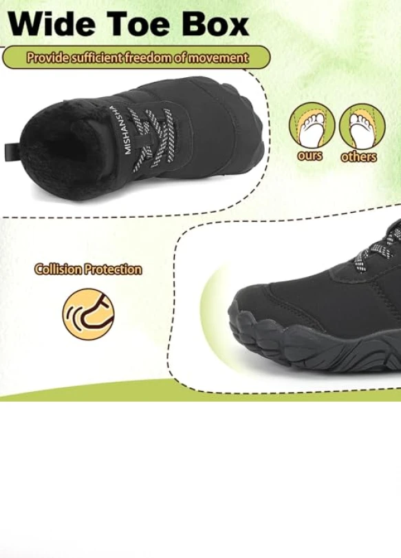 2_Botas de nieve Barefoot para niños, ligeras y antideslizantes.