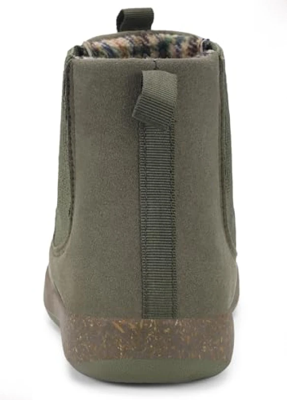 5_Botines de invierno unisex estilo Chelsea forrados con pelo antideslizante.