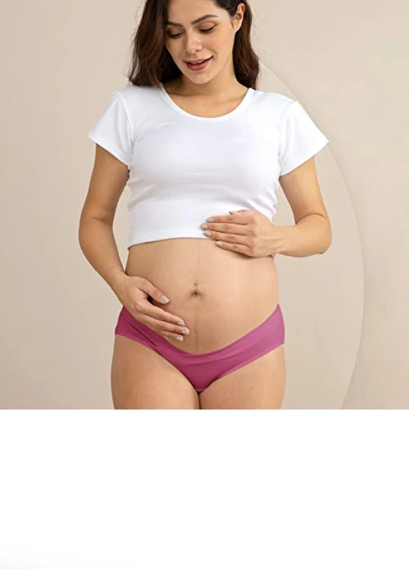 1_Bragas de algodón para embarazo y postparto, estilo bikini