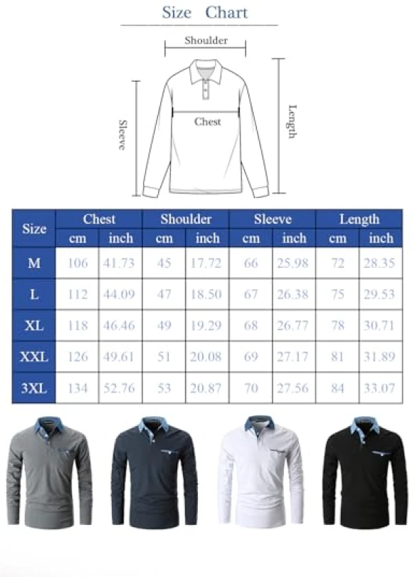5_Camisa KUNJLELP de manga larga para hombre, cuello vaquero, slim.