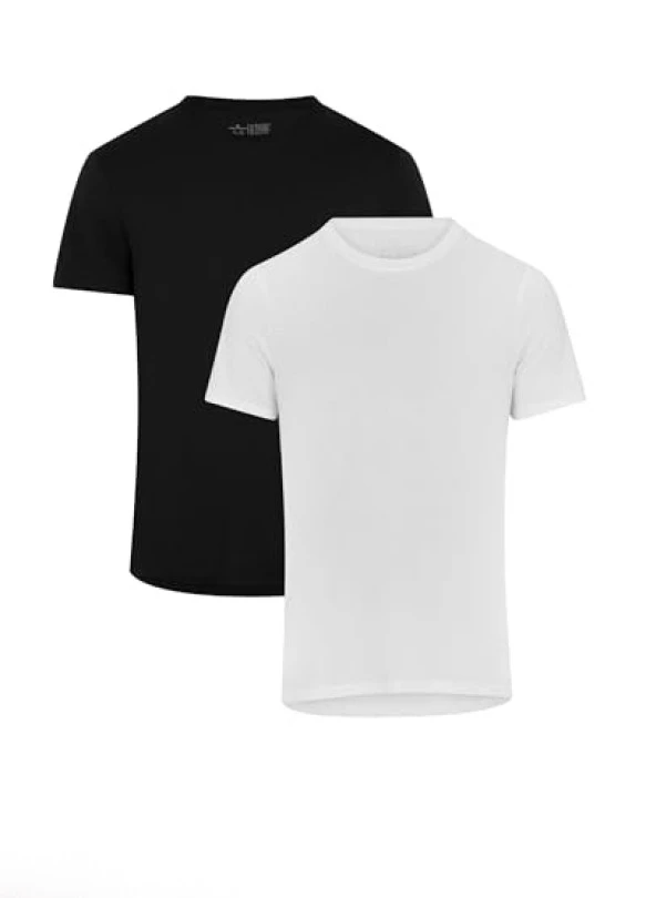 main_image_Camisetas de algodón orgánico para hombre, cuello redondo y en V. 2-Pack.