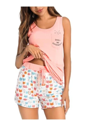 Conjunto de pijama para mujer Marvmys con camiseta y pantalón cortos