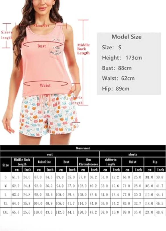 5_Conjunto de pijama para mujer Marvmys con camiseta y pantalón cortos