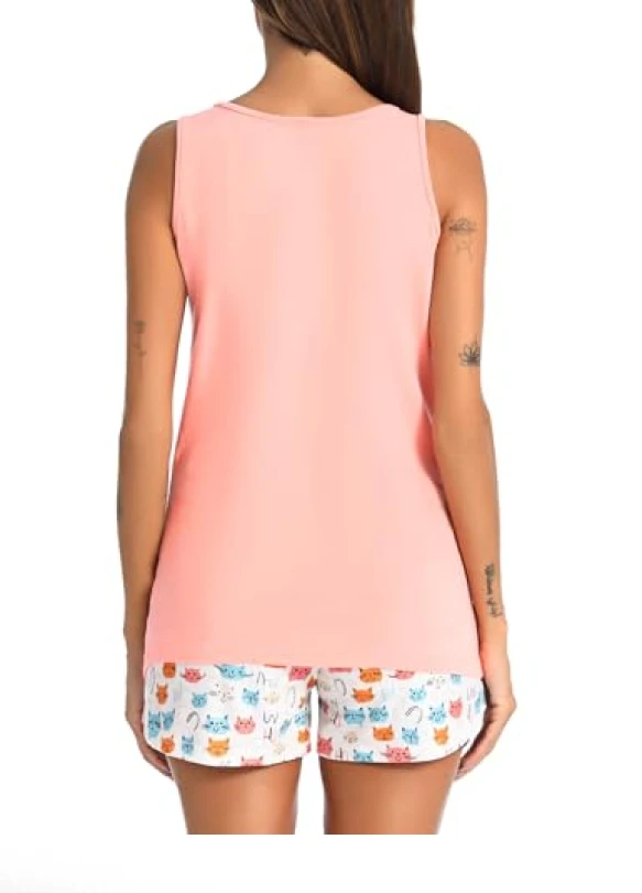 4_Conjunto de pijama para mujer Marvmys con camiseta y pantalón cortos