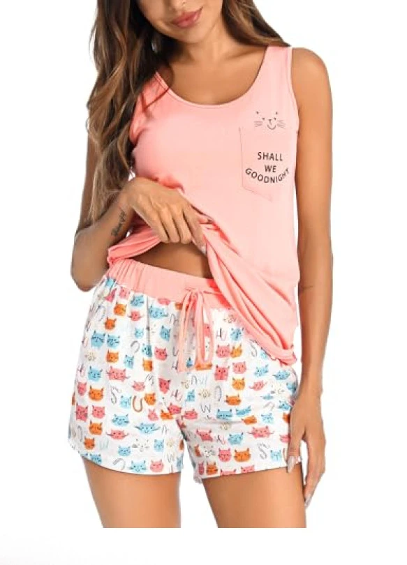 main_image_Conjunto de pijama para mujer Marvmys con camiseta y pantalón cortos