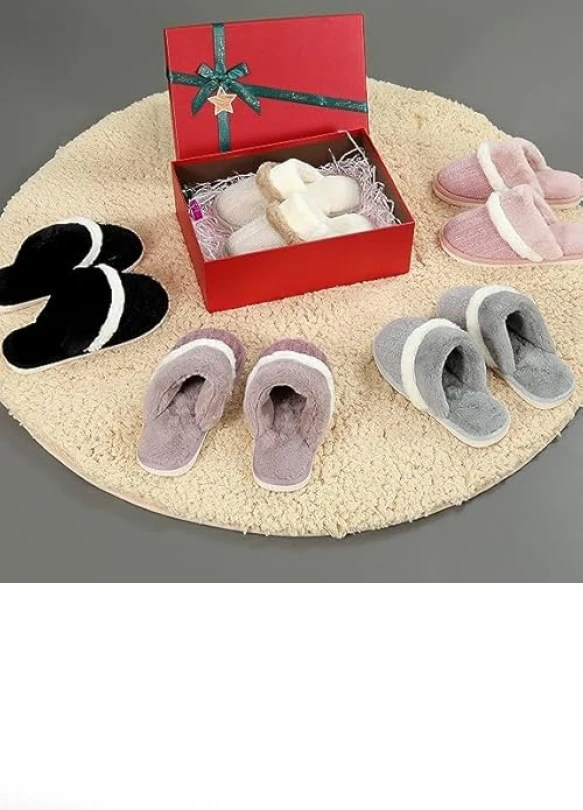 5_Pantuflas de peluche suaves con espuma de memoria MAXTOP Unisex
