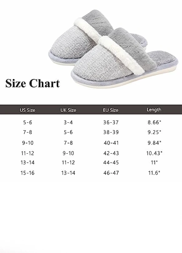 4_Pantuflas de peluche suaves con espuma de memoria MAXTOP Unisex