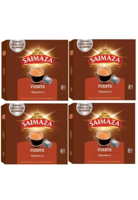80 cápsulas compatibles con Nespresso - Saimaza Espresso Fuerte - A 14 céntimos / cápsula