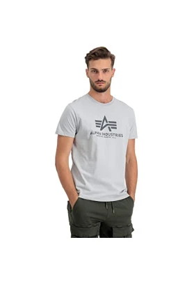 🔥 ALPHA INDUSTRIES Basic T-Shirt Camiseta, Pastel Grey