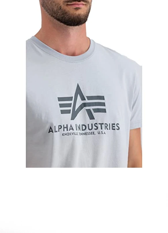 3_🔥 ALPHA INDUSTRIES Basic T-Shirt Camiseta, Pastel Grey
