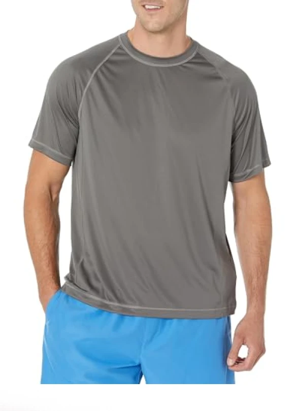 5_Camiseta de natación ajustada para hombre Amazon Essentials, secado rápido.