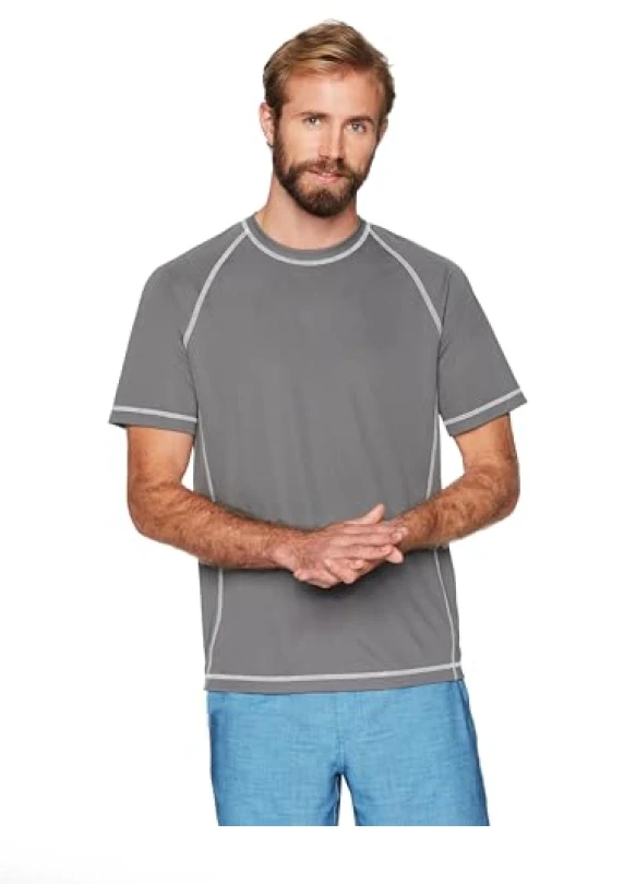 4_Camiseta de natación ajustada para hombre Amazon Essentials, secado rápido.