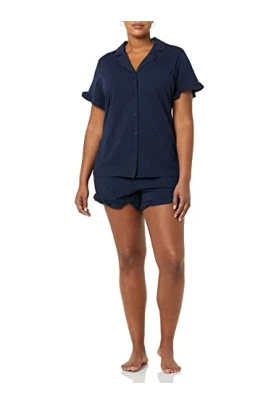 Conjunto de pijama Amazon Essentials con ribete y cuello con solapas