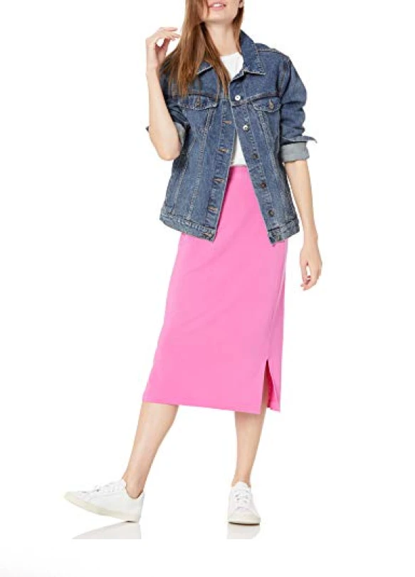 3_Falda Midi de punto sin cierre Amazon Essentials para mujer