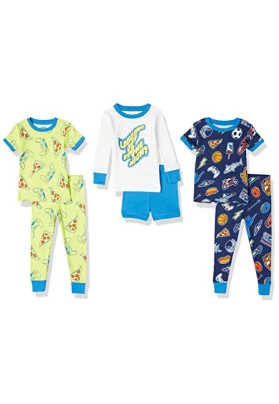 Pack de 3 Conjuntos de pijama ceñidos Amazon Essentials para niño