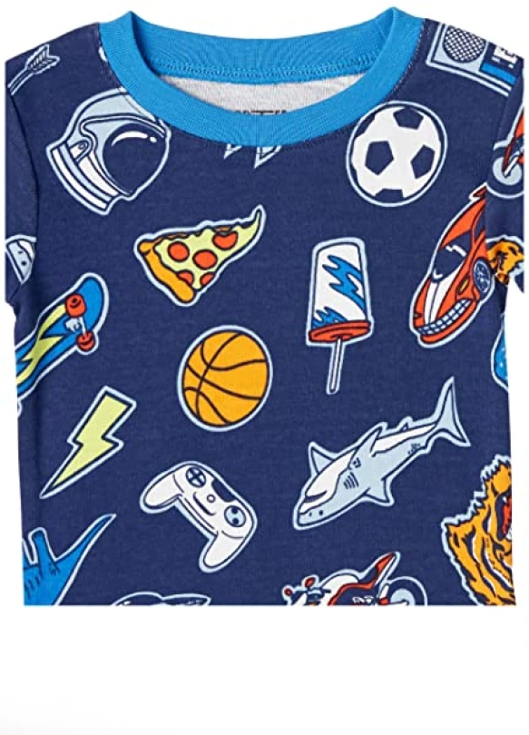 4_Pack de 3 Conjuntos de pijama ceñidos Amazon Essentials para niño
