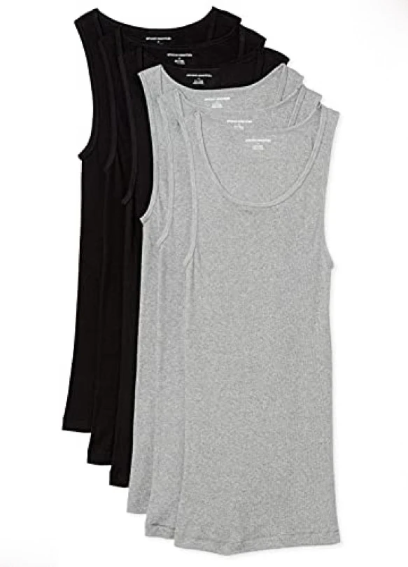 main_image_Pack de 6 camisetas interiores Amazon Essentials para hombre