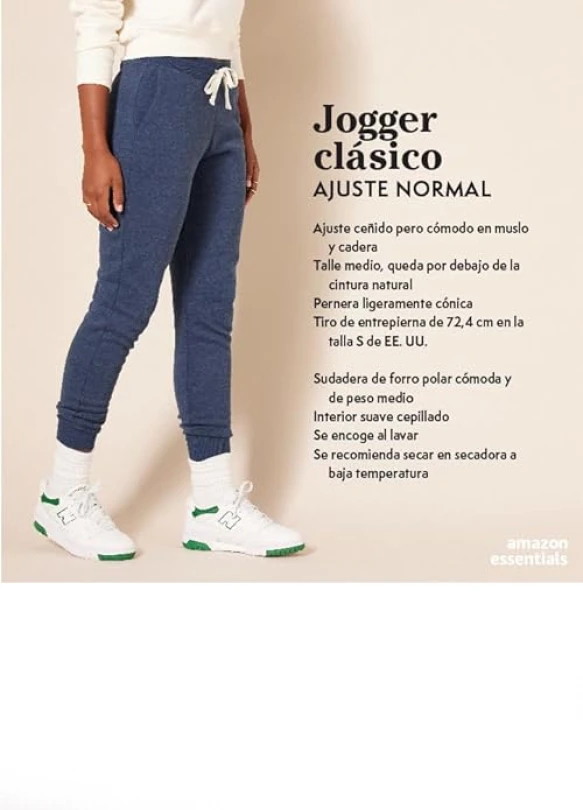 1_Pantalón de Chándal en Felpa para Mujer de Amazon Essentials