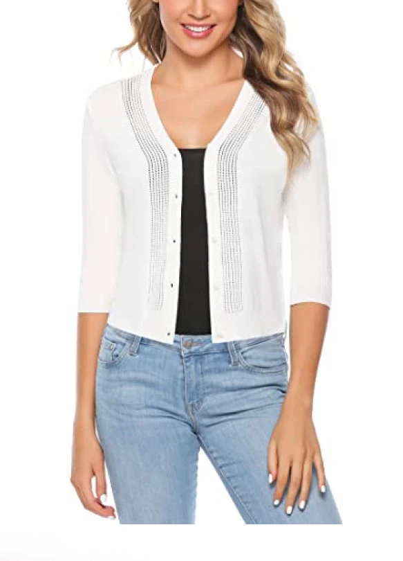 main_image_Chaqueta corta Sykooria con mangas 3/4 para mujer