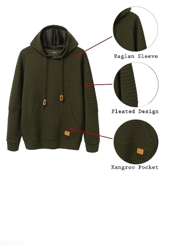 4_Sudadera con capucha COOFANDY de manga larga para hombre.