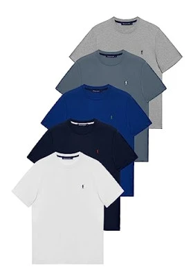 Polo Club Pack 5 Camisetas Algodón para Hombre con Logo Bordado