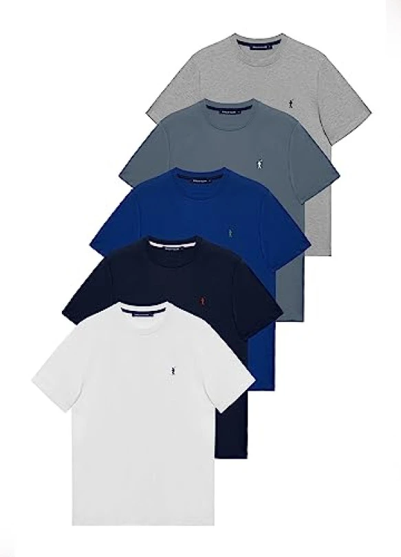 main_image_Polo Club Pack 5 Camisetas Algodón para Hombre con Logo Bordado