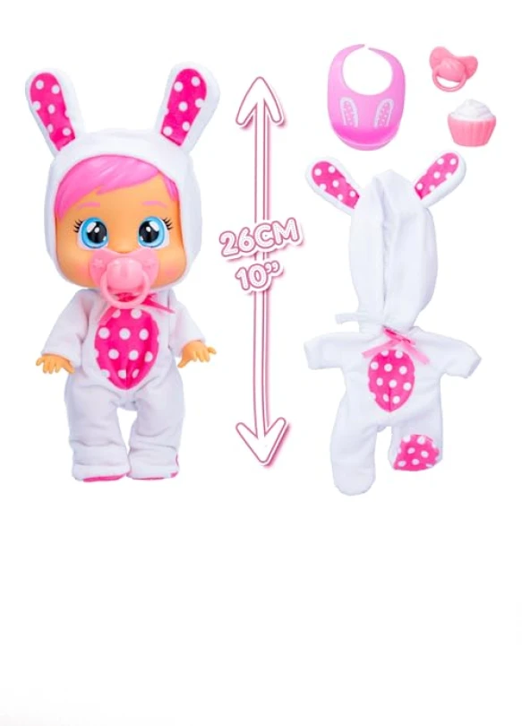 3_🖤 Bebes Llorones Loving Care Coney, Muñeca Bebé Que Llora Lágrimas de Verdad con Pijama y 3 Accesorios