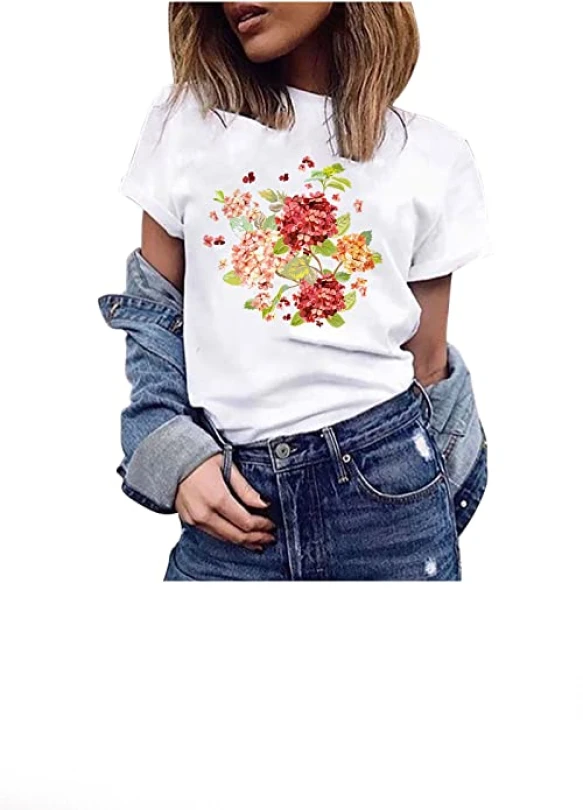 1_¡Descuento! Camiseta de manga corta casual mujer 2024