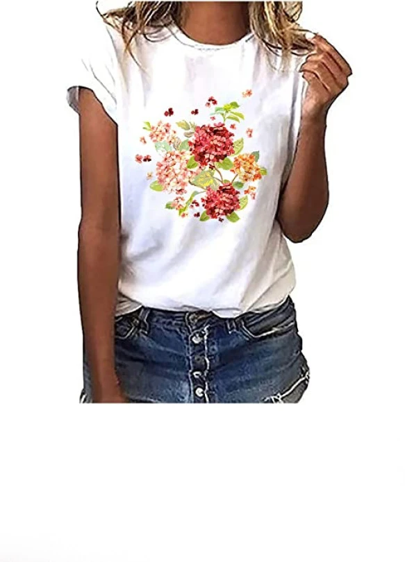 main_image_¡Descuento! Camiseta de manga corta casual mujer 2024
