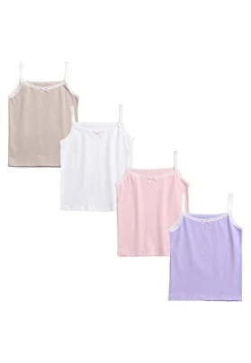 Pack de 4 camisetas interiores de algodón para niña