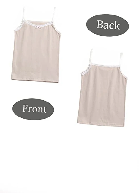 1_Pack de 4 camisetas interiores de algodón para niña