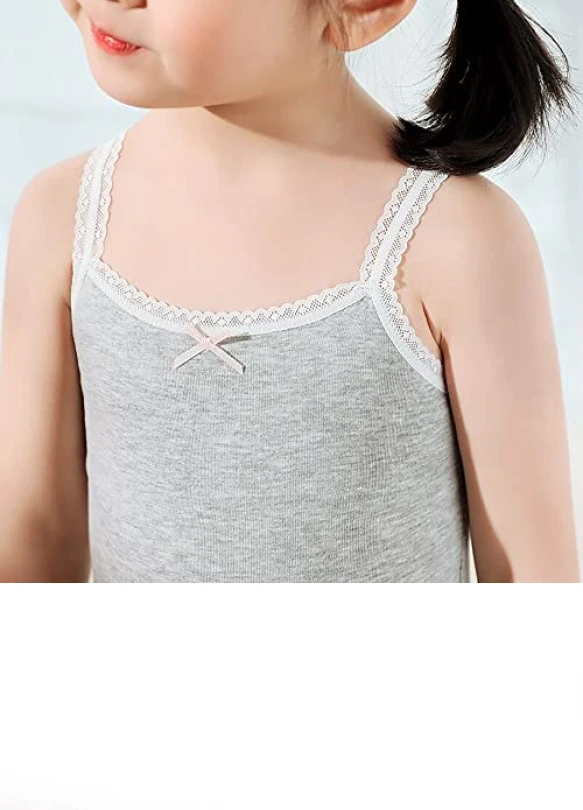 5_Pack de 4 camisetas interiores de algodón para niña