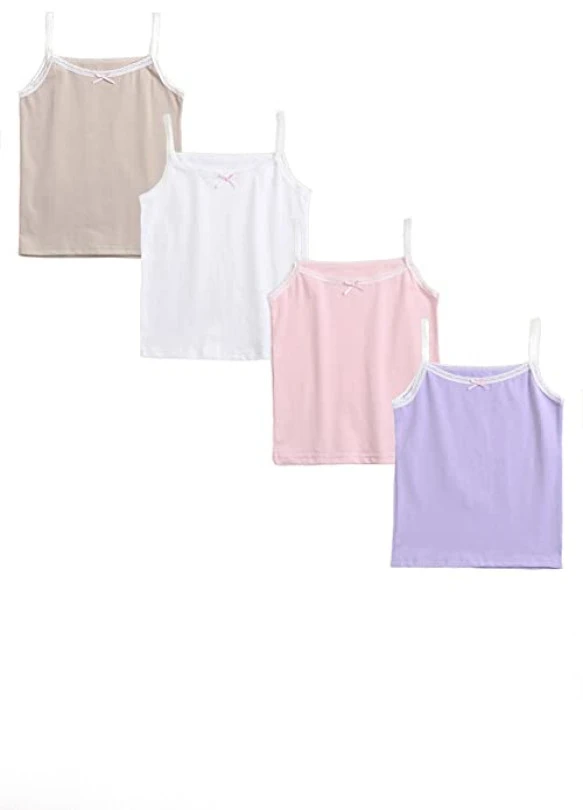 main_image_Pack de 4 camisetas interiores de algodón para niña