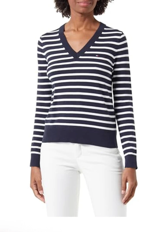 main_image_Jersey V-NK de punto Hilfiger CO para mujer