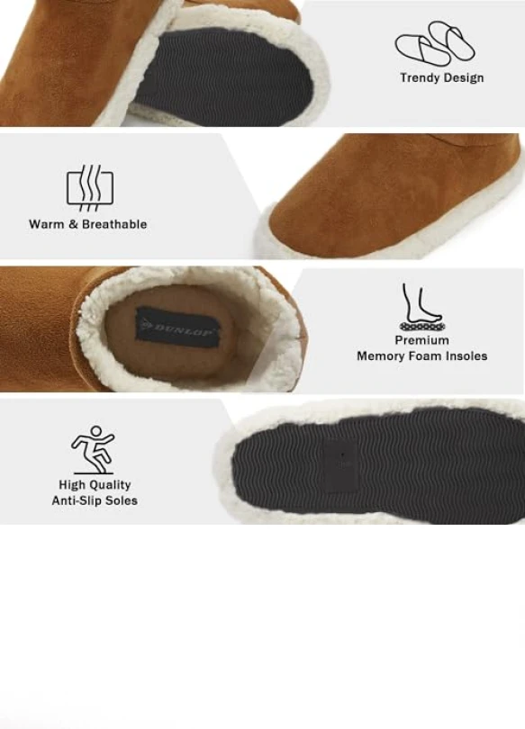 2_Botines de piel para hombre Dunlop con suelas antideslizantes