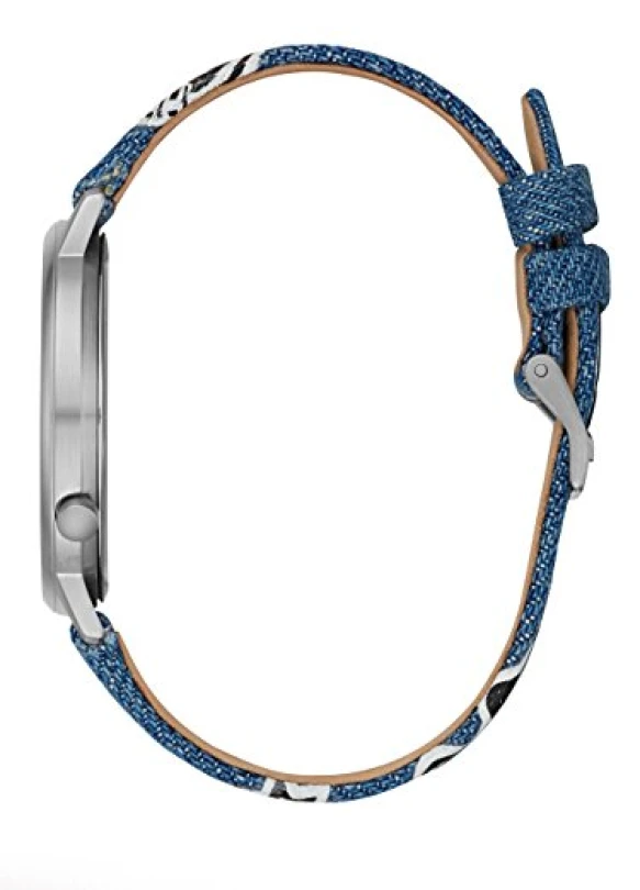 1_Reloj analógico unisex Guess de cuarzo con correa de tela.