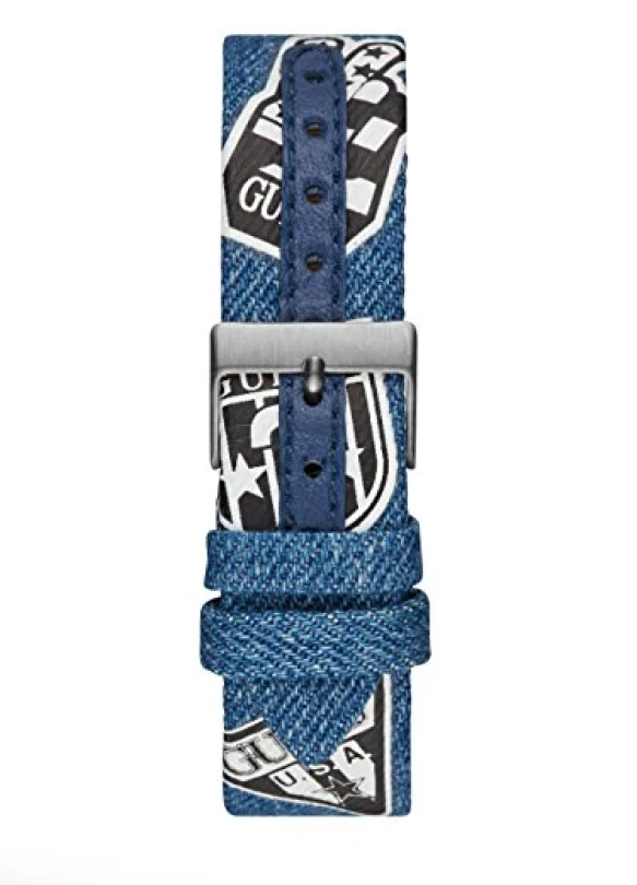 2_Reloj analógico unisex Guess de cuarzo con correa de tela.