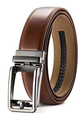 Cinturón de Cuero para Hombre CHAOREN con Hebilla Automática Ajustable, Ideal para Trajes
