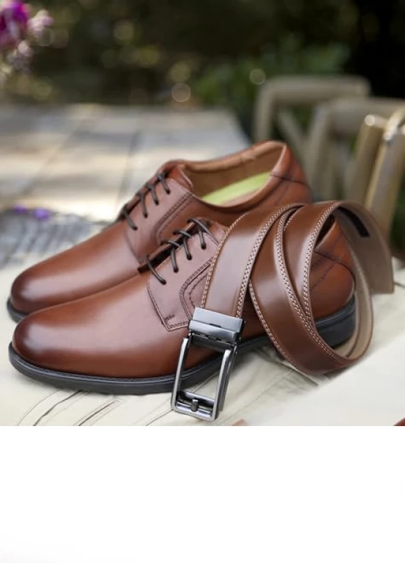 1_Cinturón de Cuero para Hombre CHAOREN con Hebilla Automática Ajustable, Ideal para Trajes