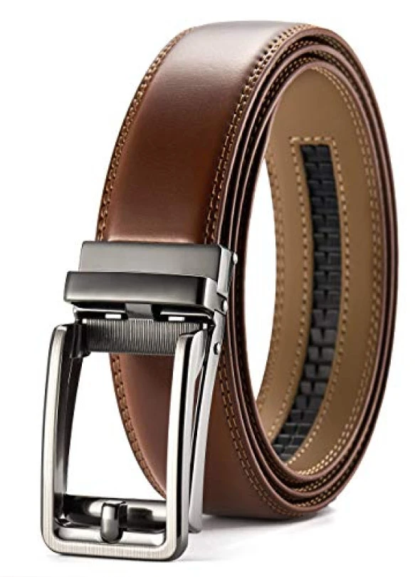 main_image_Cinturón de Cuero para Hombre CHAOREN con Hebilla Automática Ajustable, Ideal para Trajes