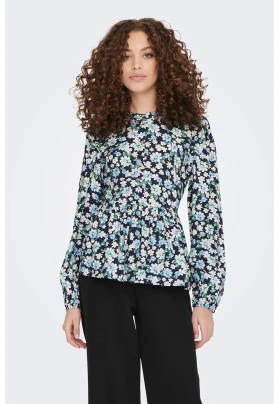 Camisa manga larga con volante bajo