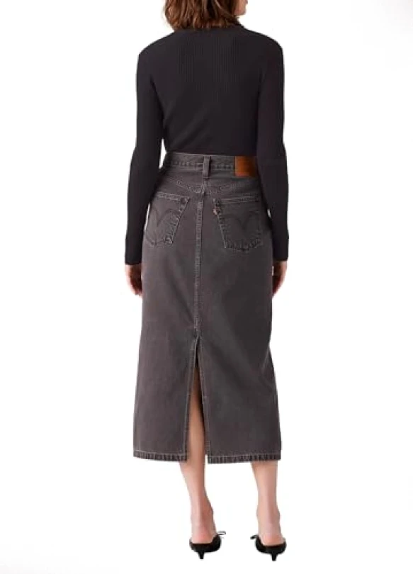 1_Falda vaquera midi para mujer Levi's Button