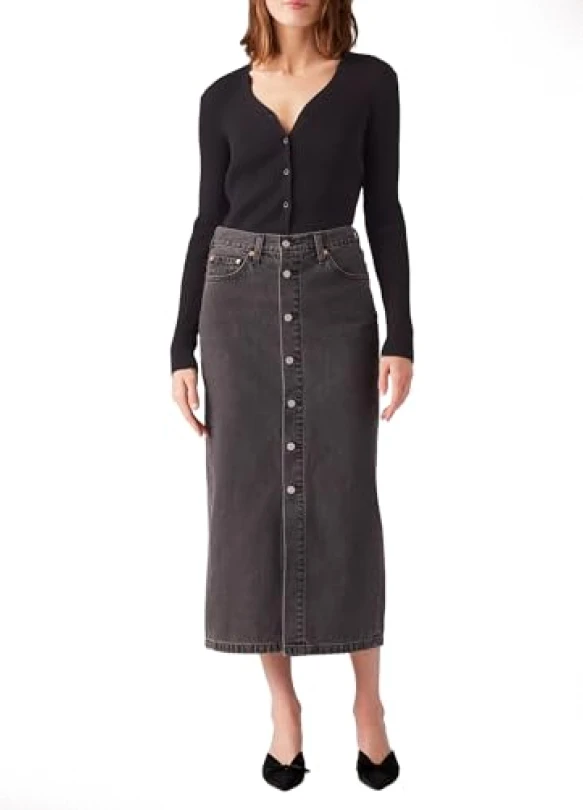 3_Falda vaquera midi para mujer Levi's Button