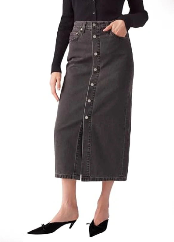 2_Falda vaquera midi para mujer Levi's Button