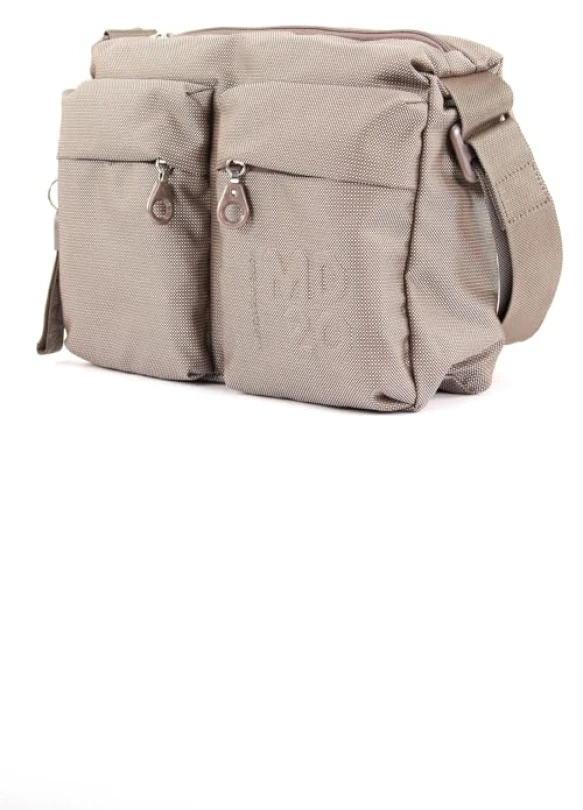 1_Bolso bandolera Mandarina Duck de textil con cremalleras y bolsillos.