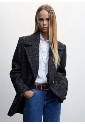 Abrigo jaspeado solapas