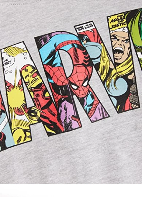 4_Camiseta MARVEL Comic Strip Logo para hombre
