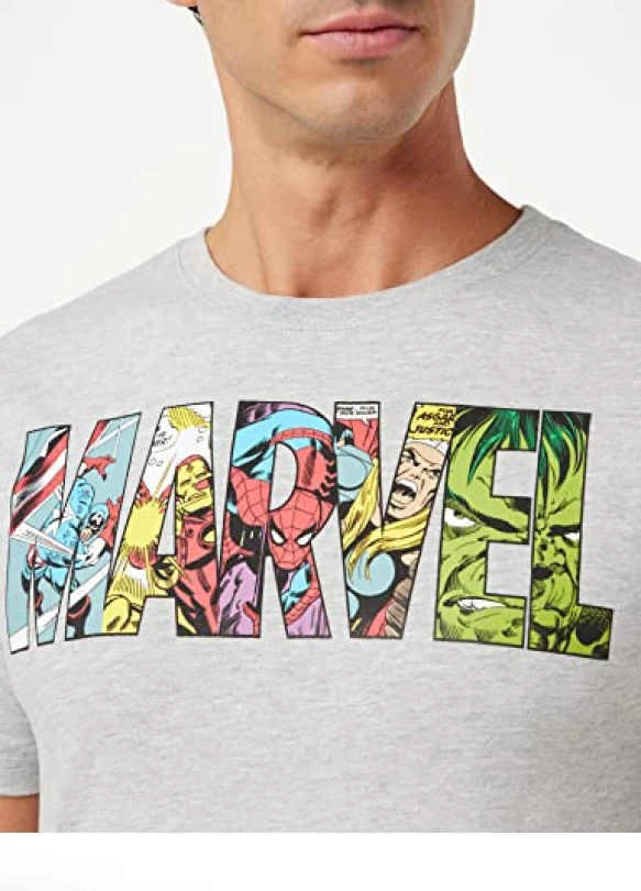 2_Camiseta MARVEL Comic Strip Logo para hombre