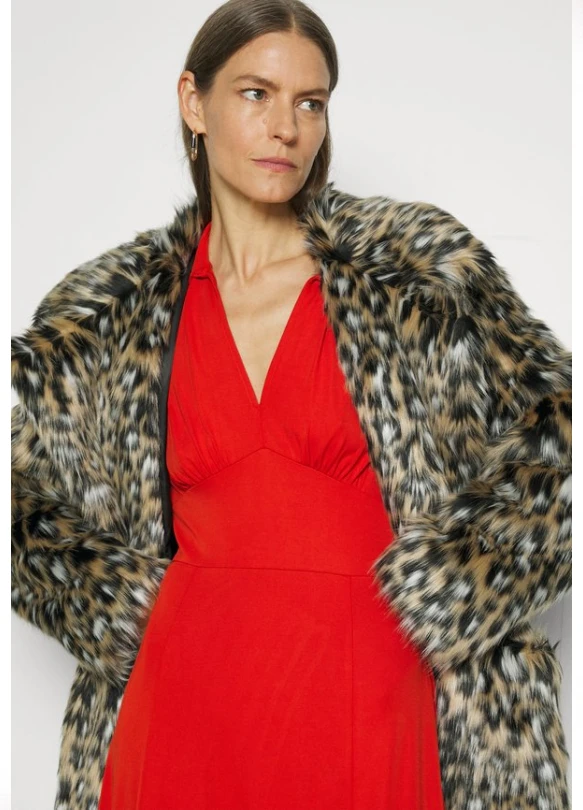 3_V NECK SOLID MIDI DRESS - Vestido de punto - brt trractta