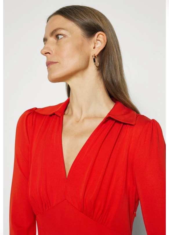 2_V NECK SOLID MIDI DRESS - Vestido de punto - brt trractta